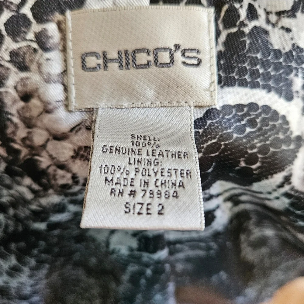 Chico’s Black 100% Leather Jacket Chico's Sz 2 GORGEOUS!!!